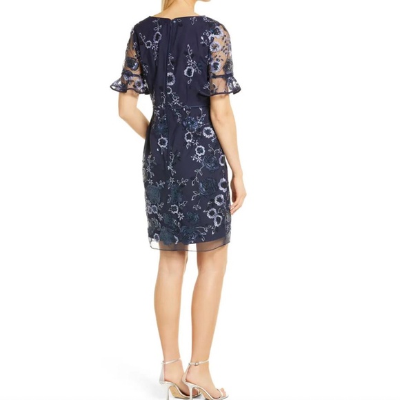 V-Neck Embroidered Sheath Dress - Picture 9 of 9